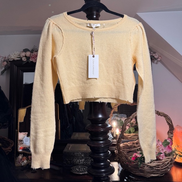 LoveShackFancy Yellow sweater XS